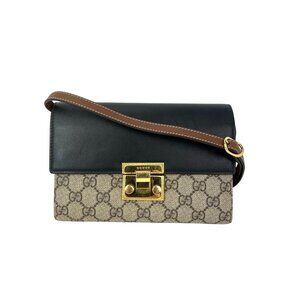Gucci GG Supreme Monogram Padlock Wallet Shoulder Bag
